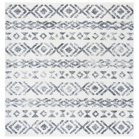 Safavieh 6 ft. 7 in. x 6 ft. 7 in. Tulum Contemporary & Vintage Square Power Loomed Rug - Ivory & Gray TUL653A-7SQ